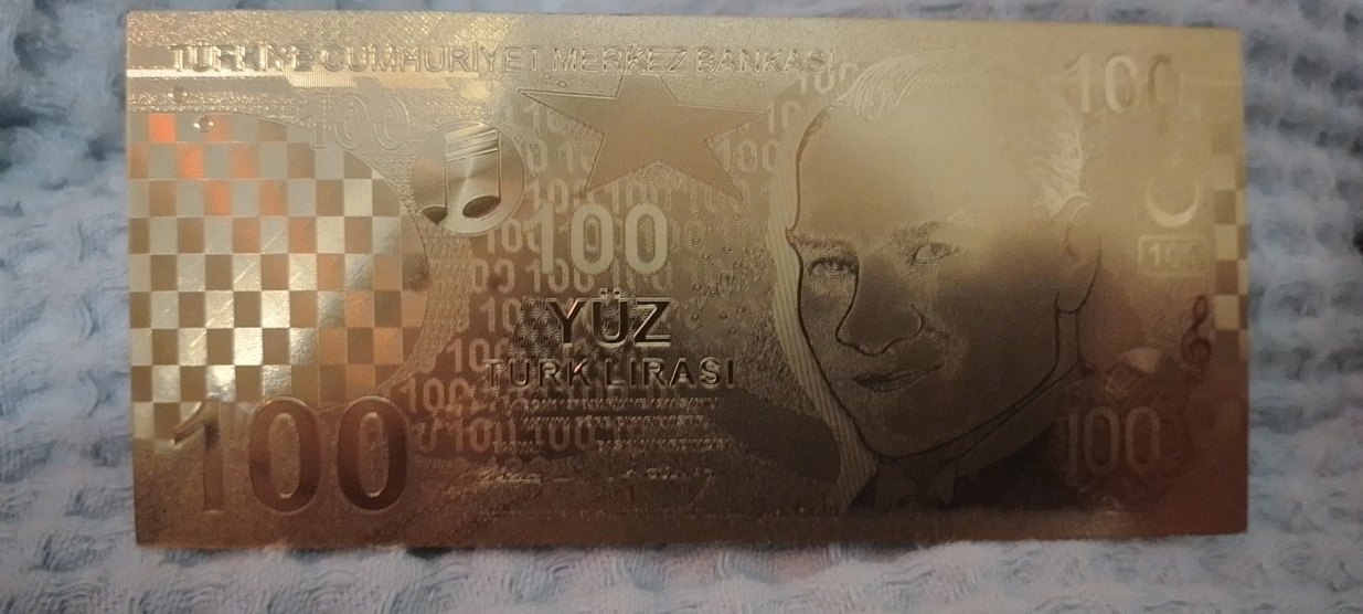 Koyu Altın Renkli Figürin 100 Lira - Görsel 4
