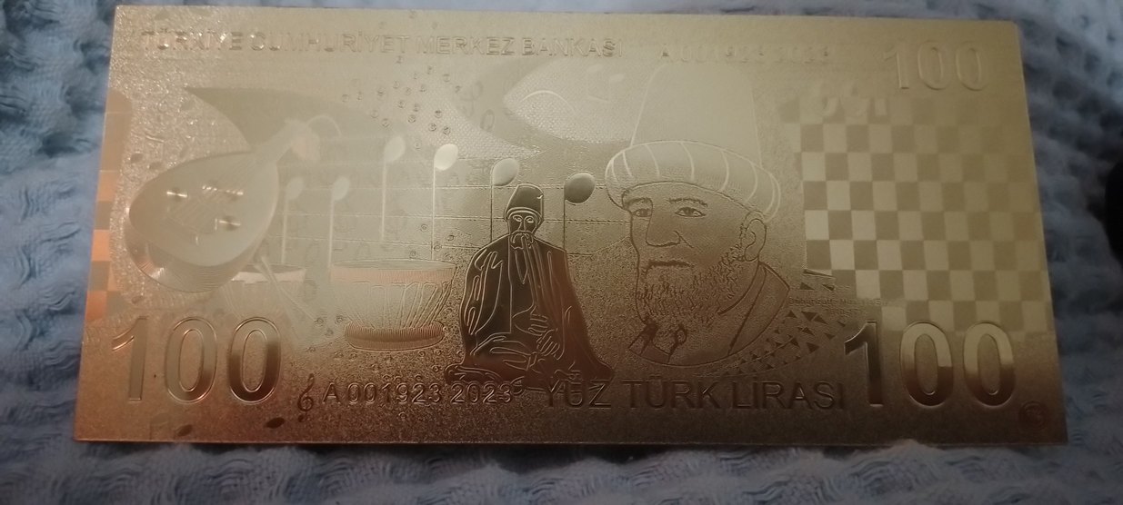 Koyu Altın Renkli Figürin 100 Lira - Görsel 2