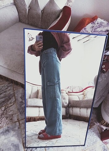 36 Beden mavi Renk Yeni kargo jean