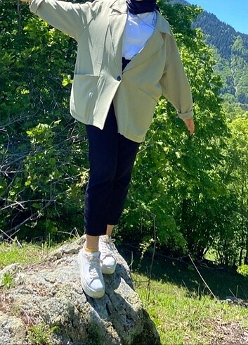 Yeşil blazer ceket
