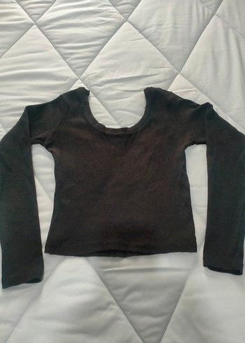 Siyah Uzun Kollu Basic Hamile Tişört - Görsel 3