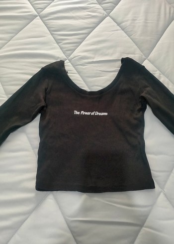 Siyah Uzun Kollu Basic Hamile Tişört - Görsel 2