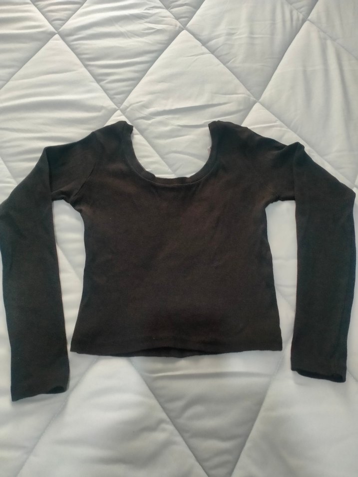 Siyah Uzun Kollu Basic Hamile Tişört - Görsel 3