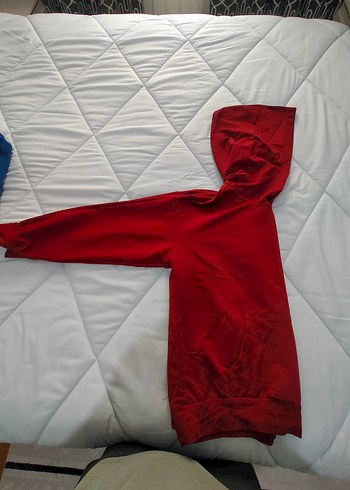 Koyu Kırmızı Kapüşonlu Kadın Sweatshirt - Görsel 3