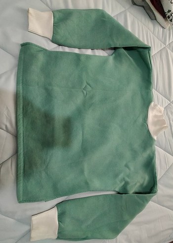 Yeşil Baskılı Uzun Kollu Midi Sweatshirt - Görsel 2