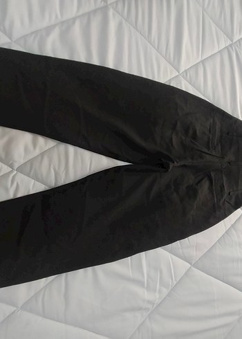 Kadın Siyah Kemerli Keten Pantolon - Görsel 3