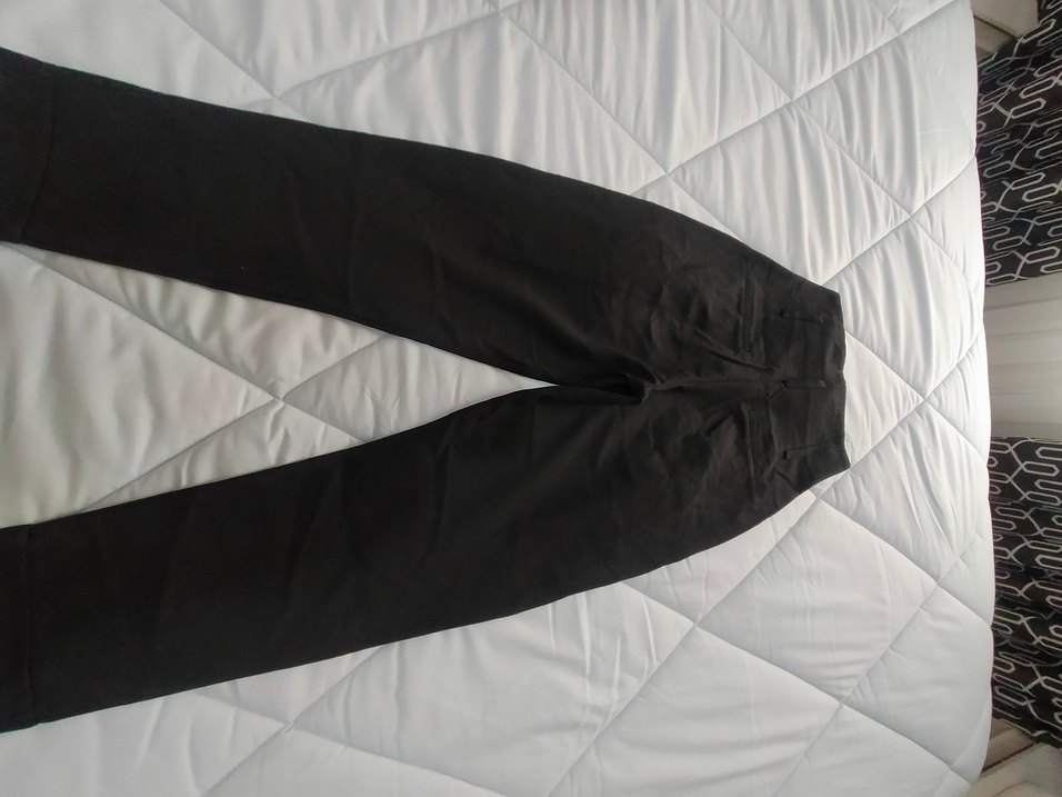 Kadın Siyah Kemerli Keten Pantolon - Görsel 3