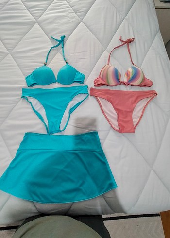 Kadın Mini Bikini Seti ve Etek - Görsel 2