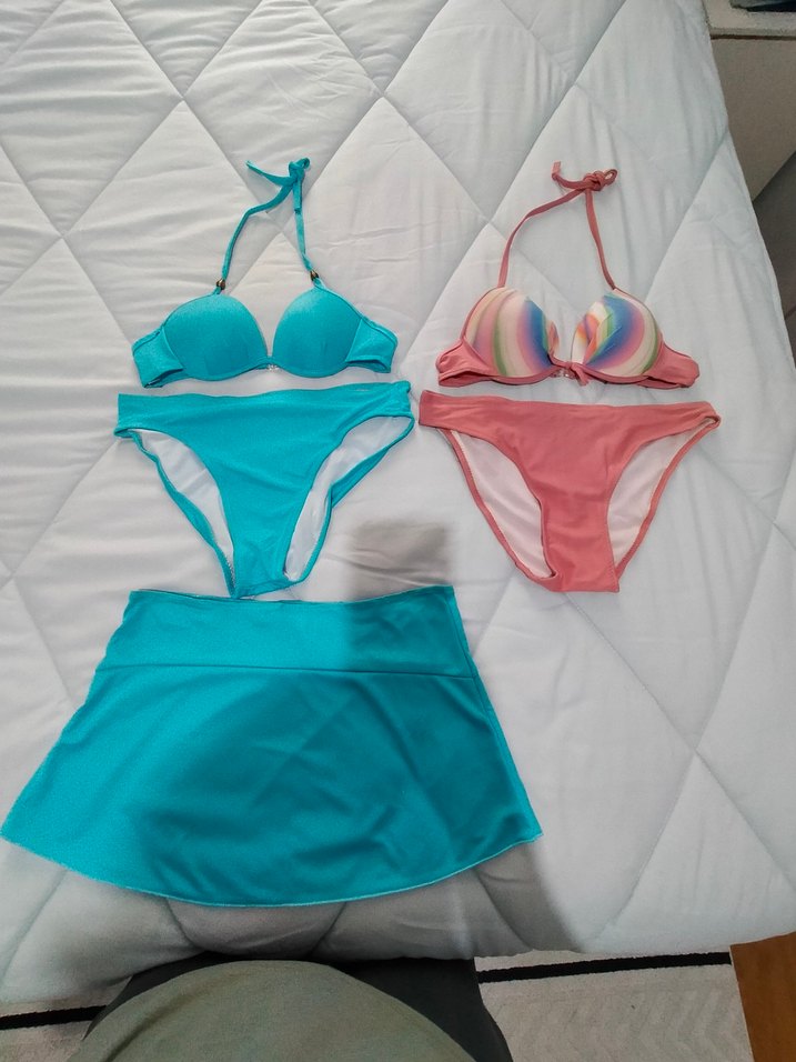 Kadın Mini Bikini Seti ve Etek - Görsel 2