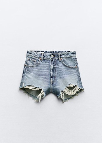 Zara Açık Mavi Mini Denim Şort