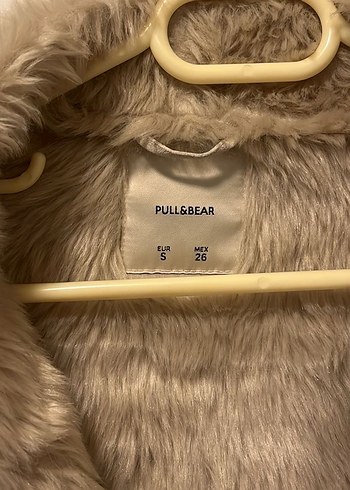 Pull and Bear Pull bear bej Süet Kürk Detaylı Midi Kadın Ceket
