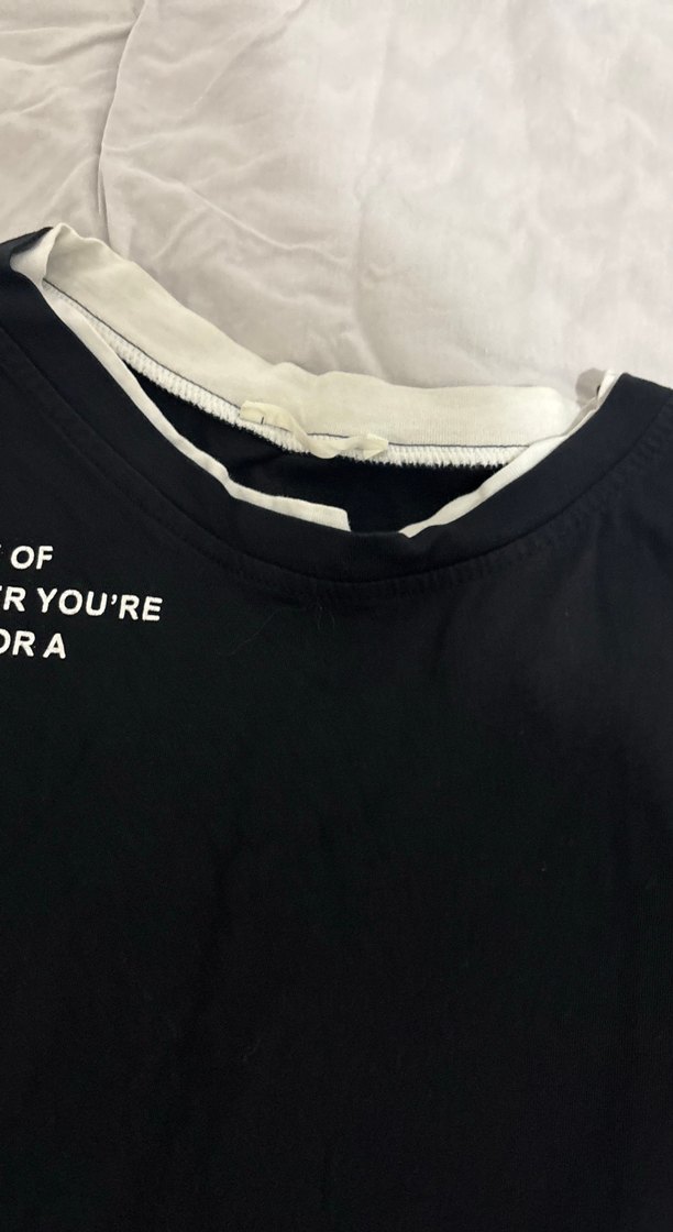 Siyah crop tişört - Görsel 3