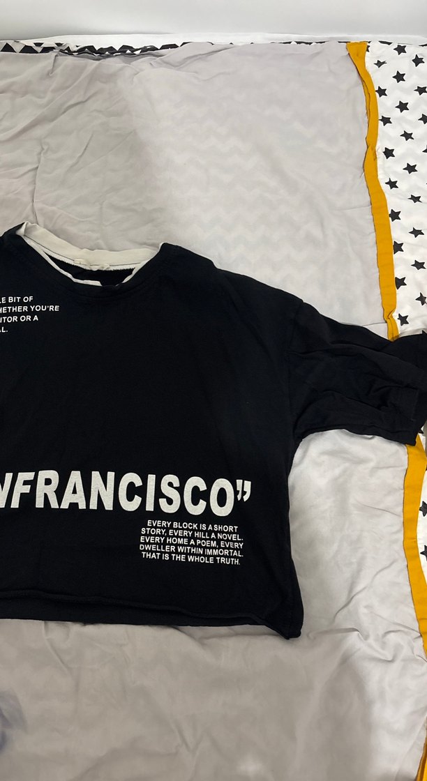 Siyah crop tişört - Görsel 2