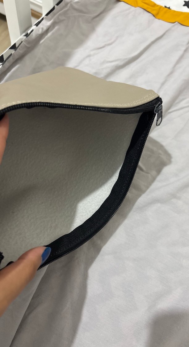 Bej Kadın Fermuarlı Clutch Çanta - Görsel 2