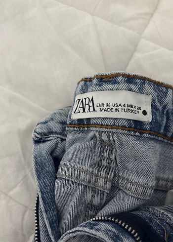 Kadın Mavi Bağlama Desenli Midi Kot Pantolon - Görsel 3