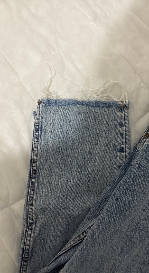 Kadın Mavi Bağlama Desenli Midi Kot Pantolon - Görsel 2