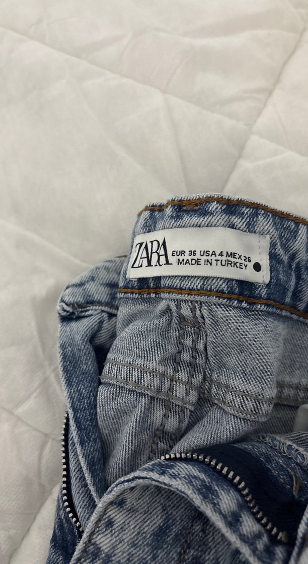 Kadın Mavi Bağlama Desenli Midi Kot Pantolon - Görsel 3