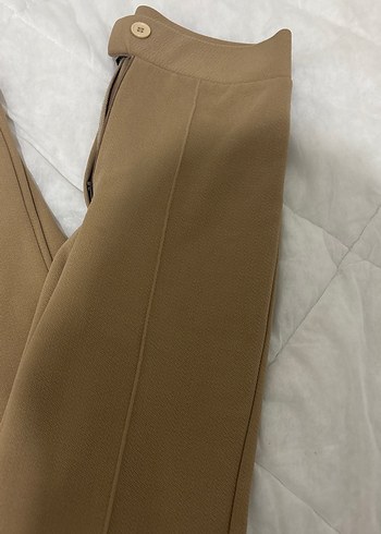 Bej Düğmeli Kumaş Pantolon - Görsel 2