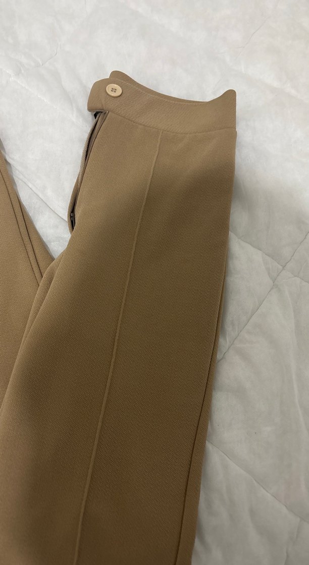 Bej Düğmeli Kumaş Pantolon - Görsel 2