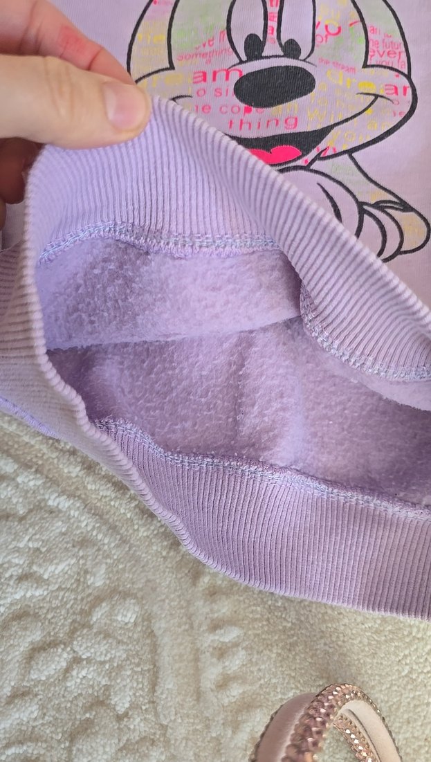 Kız Çocuk Mor Mickey Baskılı Sweatshirt - Görsel 4