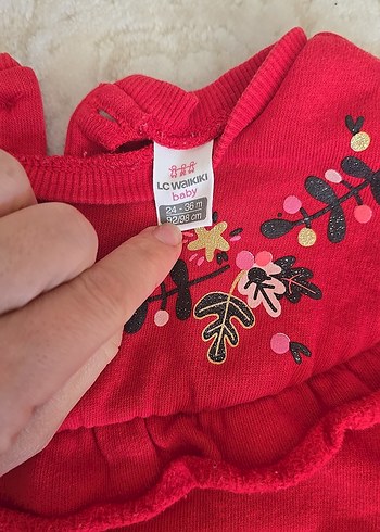 Kız Çocuk Kırmızı Fırfırlı Sweatshirt - Görsel 3