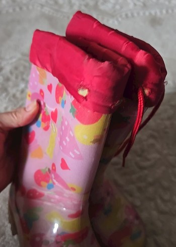 Pembe Bağcıklı Kız Çocuk Yağmur Çizmesi - Görsel 6