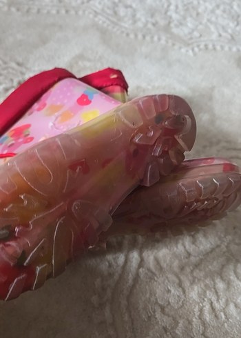 Pembe Bağcıklı Kız Çocuk Yağmur Çizmesi - Görsel 4