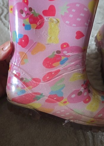 Pembe Bağcıklı Kız Çocuk Yağmur Çizmesi - Görsel 2