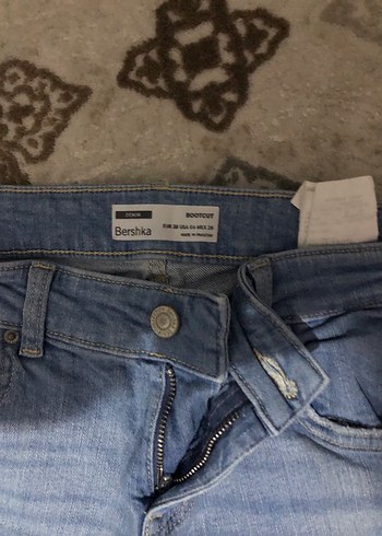 m Beden Gevşek Kesim Mavi Midi Kot Pantolon