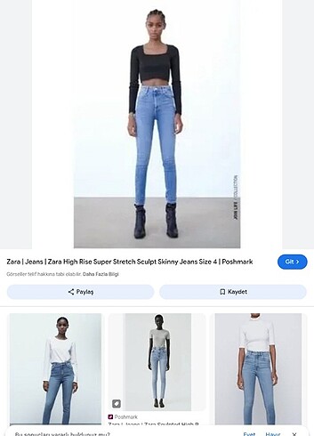 Zara Zara yüksek bel jean 