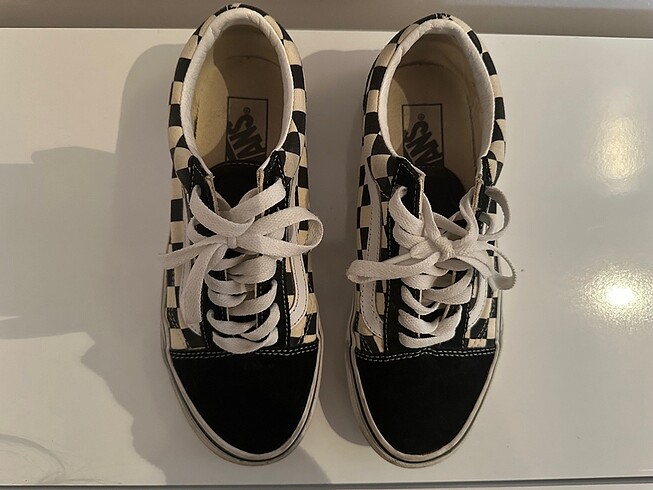 37 Beden siyah Renk Dama Desenli Vans