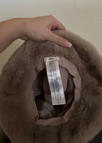 Mango Bej Kürklü Kadın Şapka - Görsel 3