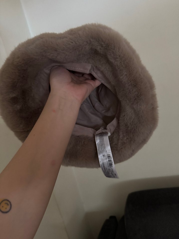 Mango Bej Kürklü Kadın Şapka - Görsel 2