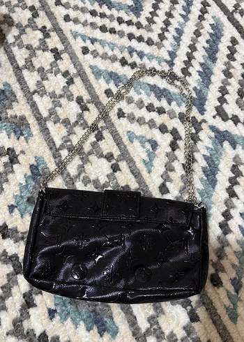 Diğer Tokalı Siyah Gotik Deri Kadın Çanta