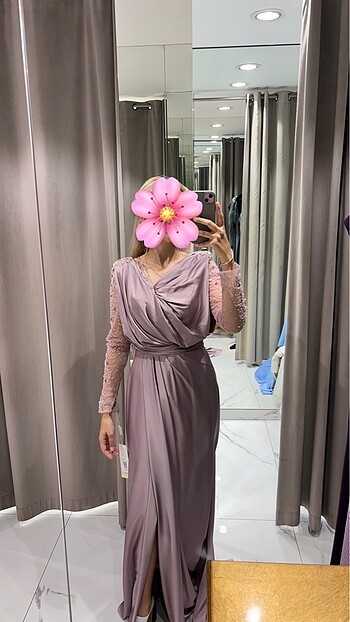Önü Drape detaylı abiye elbise