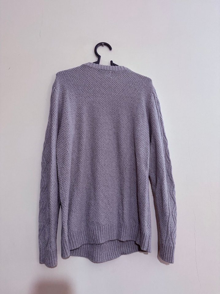 Pull & Bear Gri Örgü Kazak (Bisklet Yaka) - Görsel 3