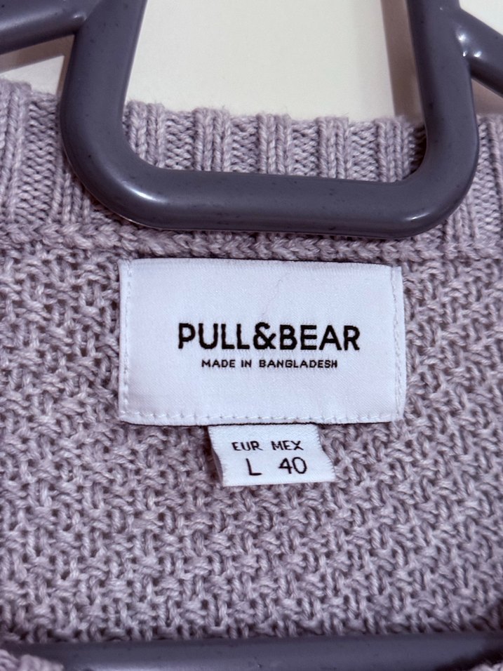 Pull & Bear Gri Örgü Kazak (Bisklet Yaka) - Görsel 2
