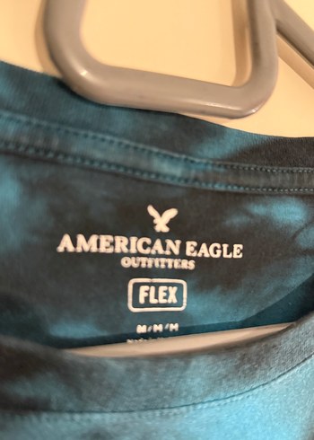 American Eagle Mavi Batik Desenli Erkek Tişört - Görsel 2