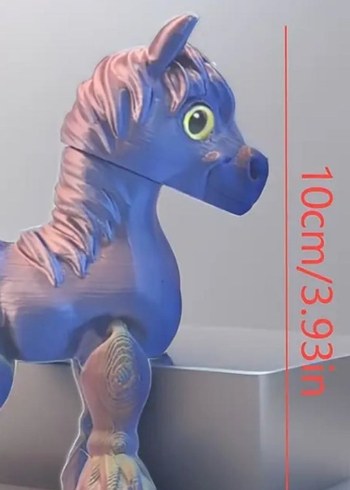 Pastel Renkli Gökkuşağı Katmanlı At Figürü - Görsel 2