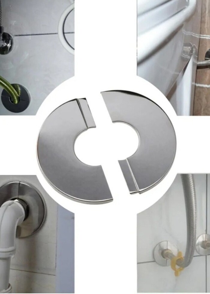 -Paslanmaz Çelik Yuvarlak Rozet Plakaları Duvara
Monte Flanşlar  - Görsel 2