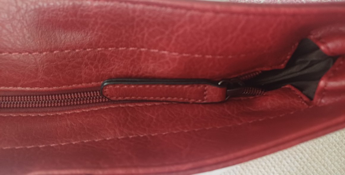Kırmızı Deri Kadın Çanta - Görsel 4