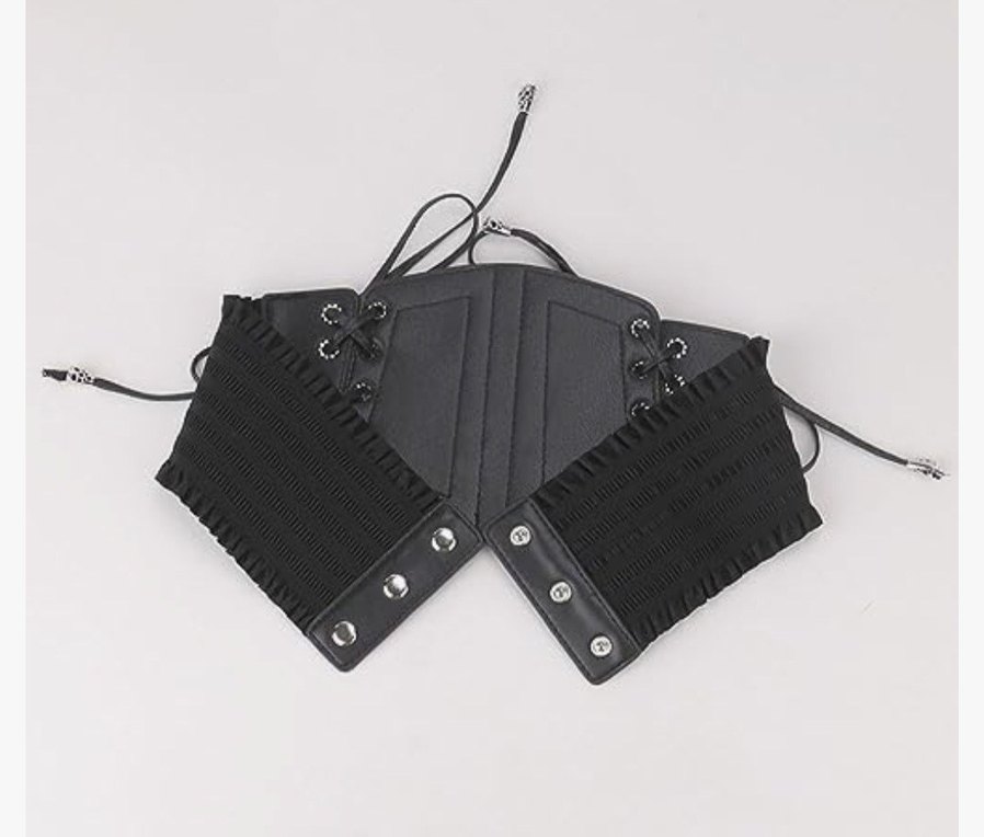 Siyah Gotik Deri Korse Kemer - Görsel 3