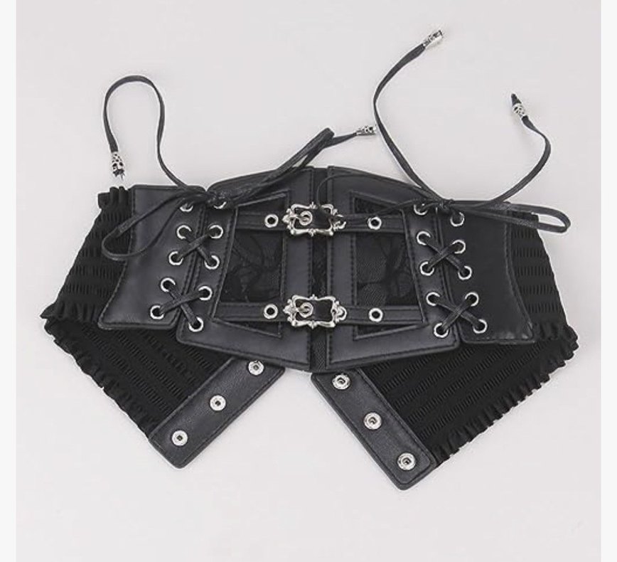 Siyah Gotik Deri Korse Kemer - Görsel 2
