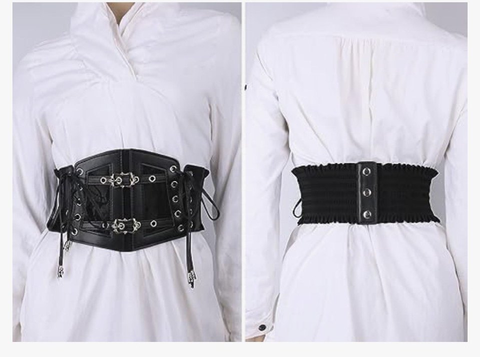 Siyah Gotik Deri Korse Kemer - Görsel 4