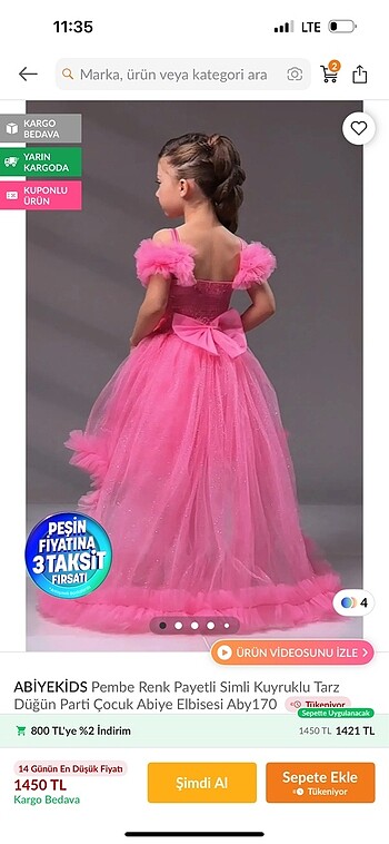 Kız çocuk abiye elbise - Görsel 2