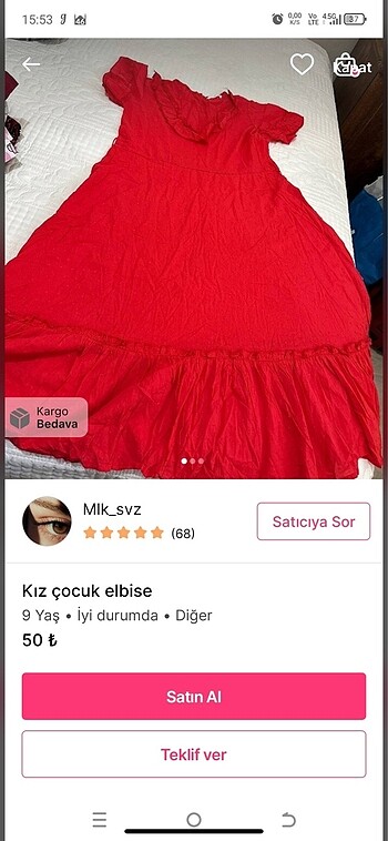 5 Yaş Beden pembe Renk Kız çocuk