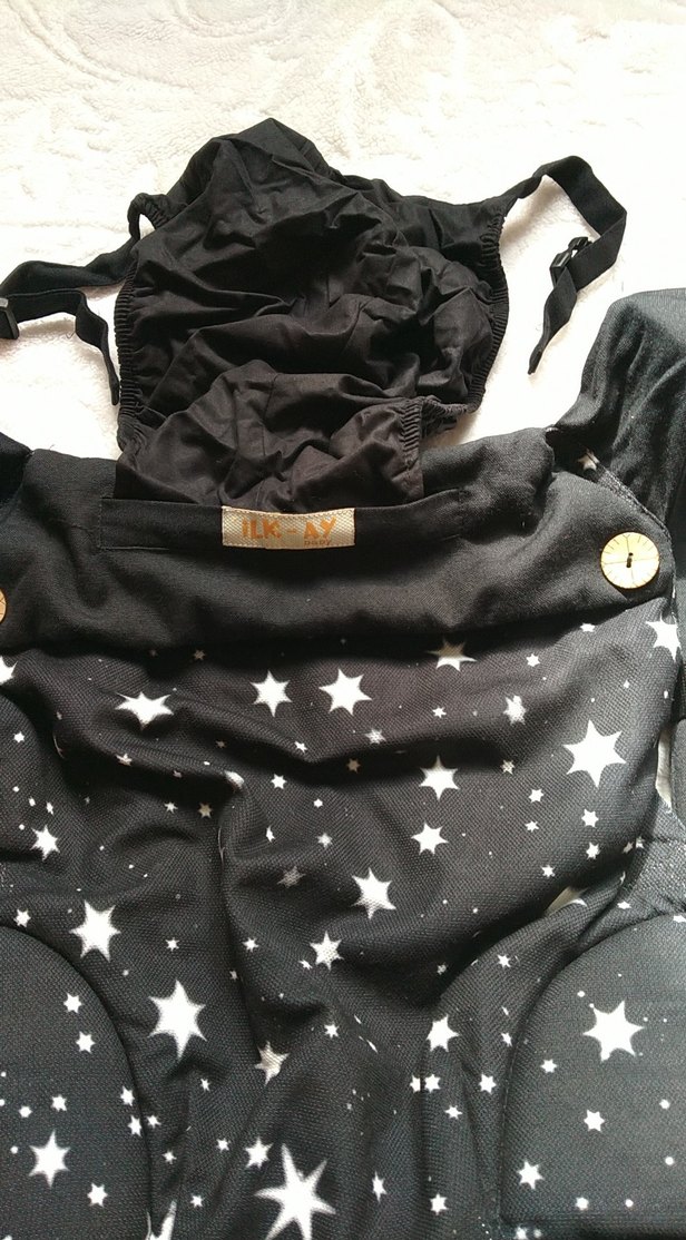 Yıldız Desenli Siyah Bebek Kanguru - Görsel 2