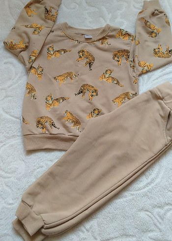 Zara Kahverengi erkek Kaplan Desenli Bebek Takımı