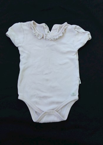 Bebek Kız Beyaz Kısa Kollu Fırfırlı Body - Görsel 2