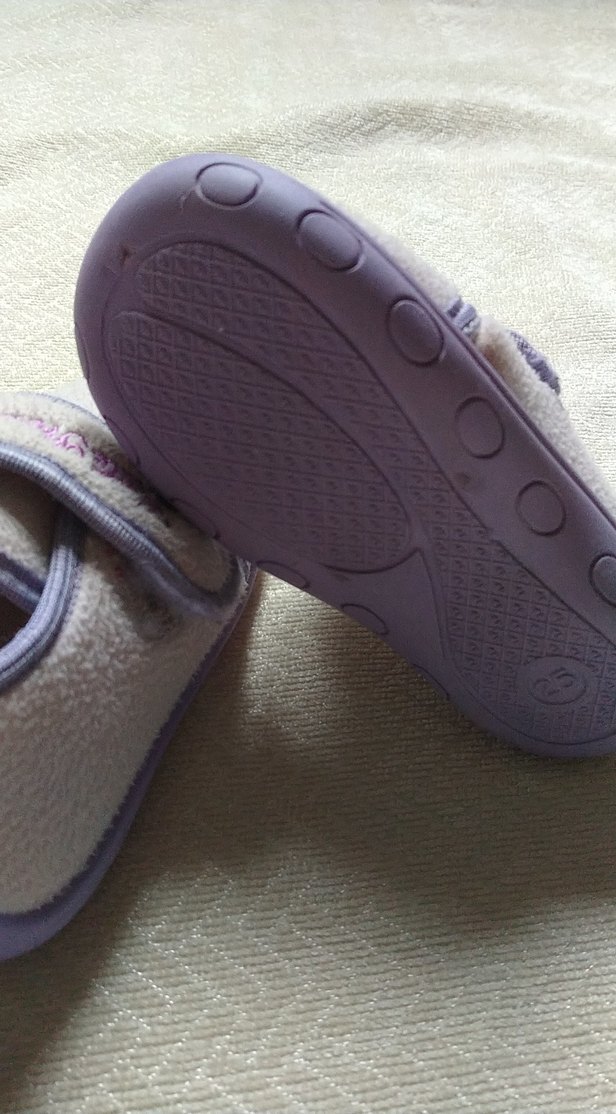 Kız Çocuk Mor Polar Terlik Velcro - Görsel 4
